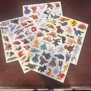 Set of 5 Vintage Ty Beanie Babies Official Club Stickers Over 100 Stickers